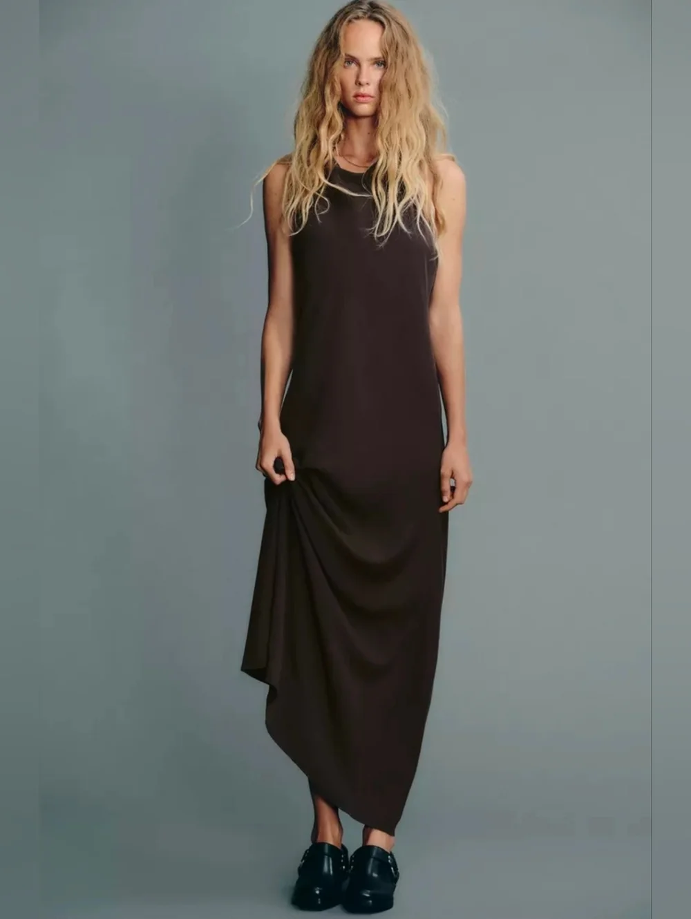 Zara Brown Sleeveless Maxi Dress - Picture 1 of 4